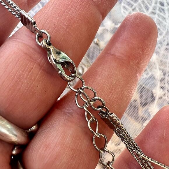 Vintage Multi-strand Silver Ball & Crystal Necklace - Picture 8 of 11